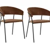 KARE Design Stühle-Armlehnstuhl Belle Cord Braun (2/Set)