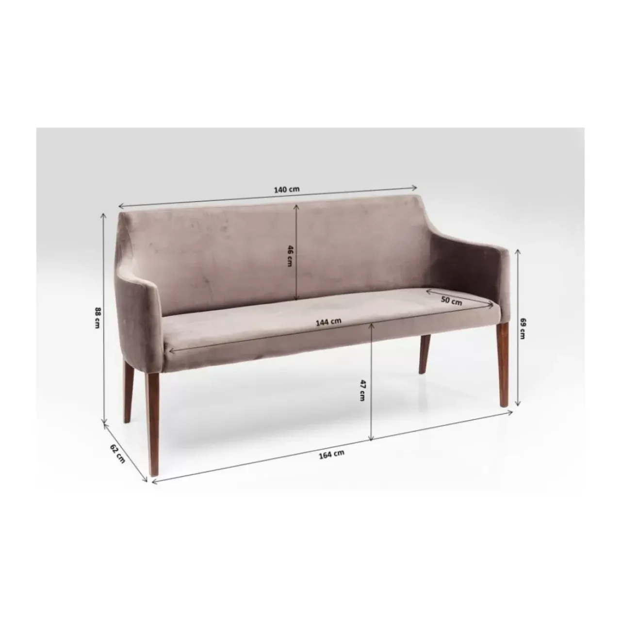 KARE Design Sitzbänke-Bank Mode Velvet Grau