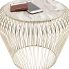 KARE Design Tische-Beistelltisch Beam Grau Marmor Messing O43Cm