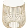 KARE Design Tische-Beistelltisch Beam Weiss Marmor Messing O32Cm