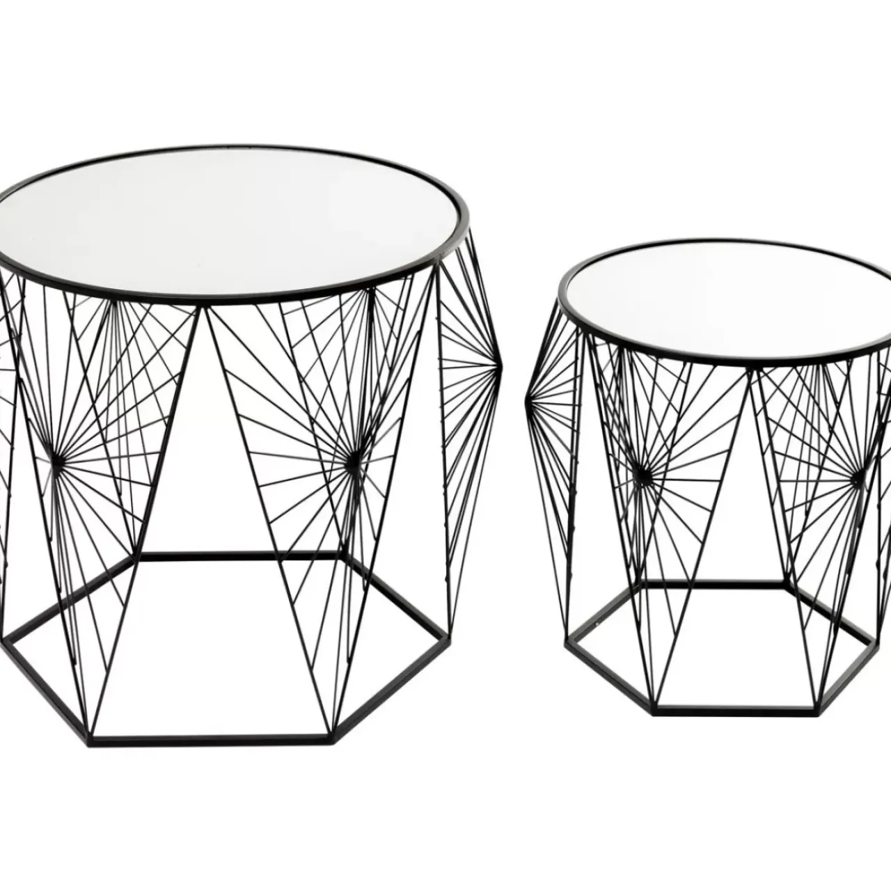 KARE Design Tische-Beistelltisch Cobweb Schwarz (2/Set)