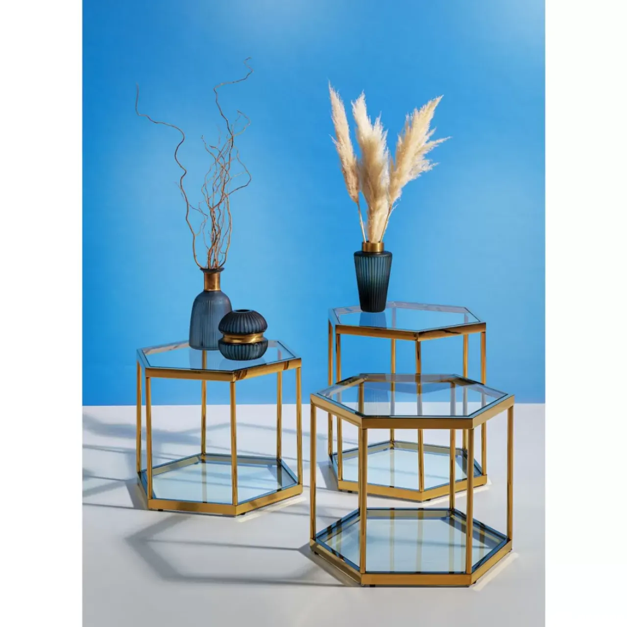 KARE Design Tische-Beistelltisch Comb Gold 55