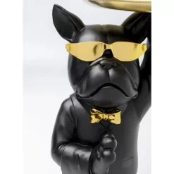 KARE Design Tische-Beistelltisch Cool Bulldog Tray Schwarz 34X55Cm
