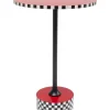 KARE Design Tische-Beistelltisch Domero Checkers Rot O40Cm