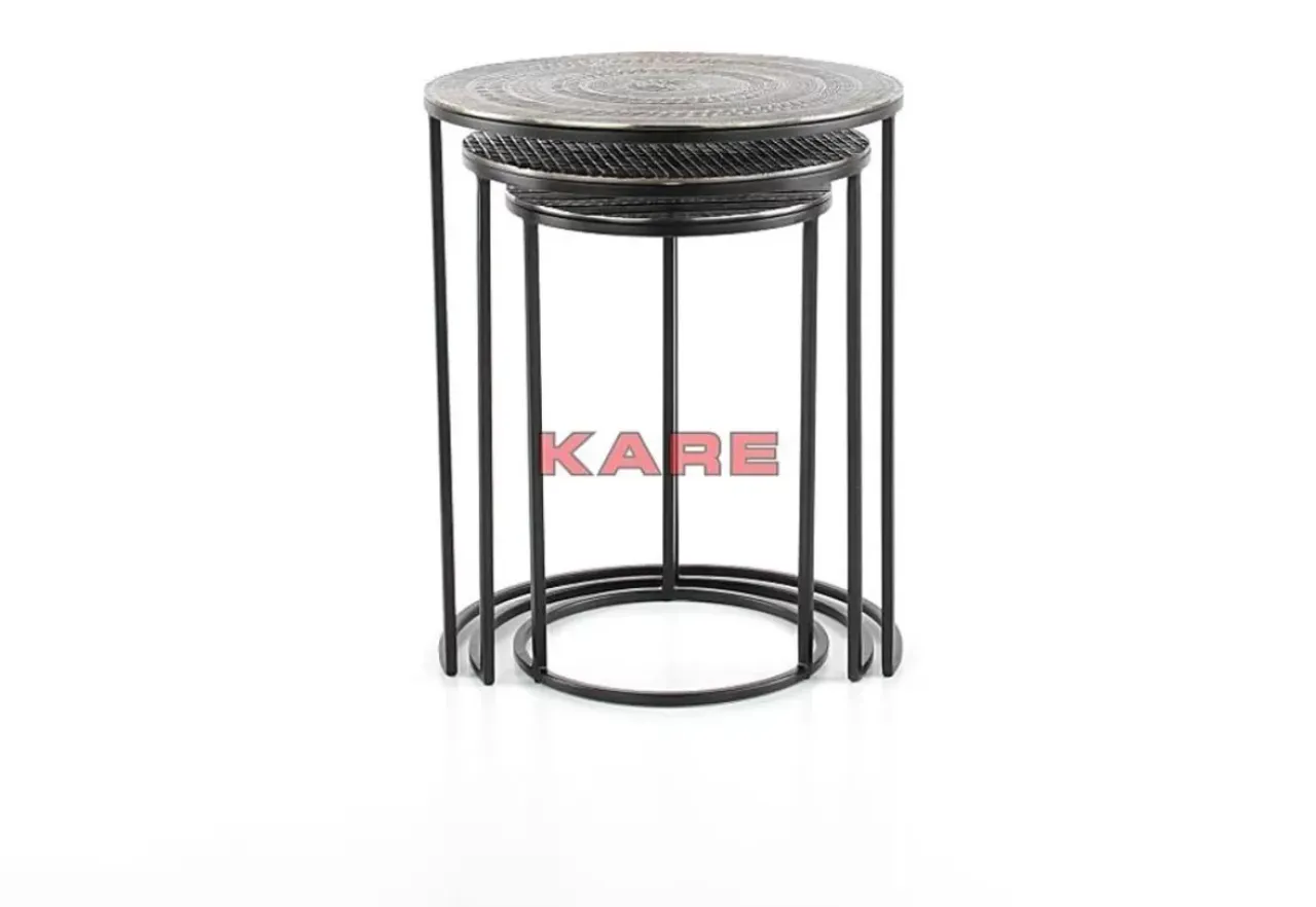 KARE Design Tische-Beistelltisch Electra (3/Set) O48Cm