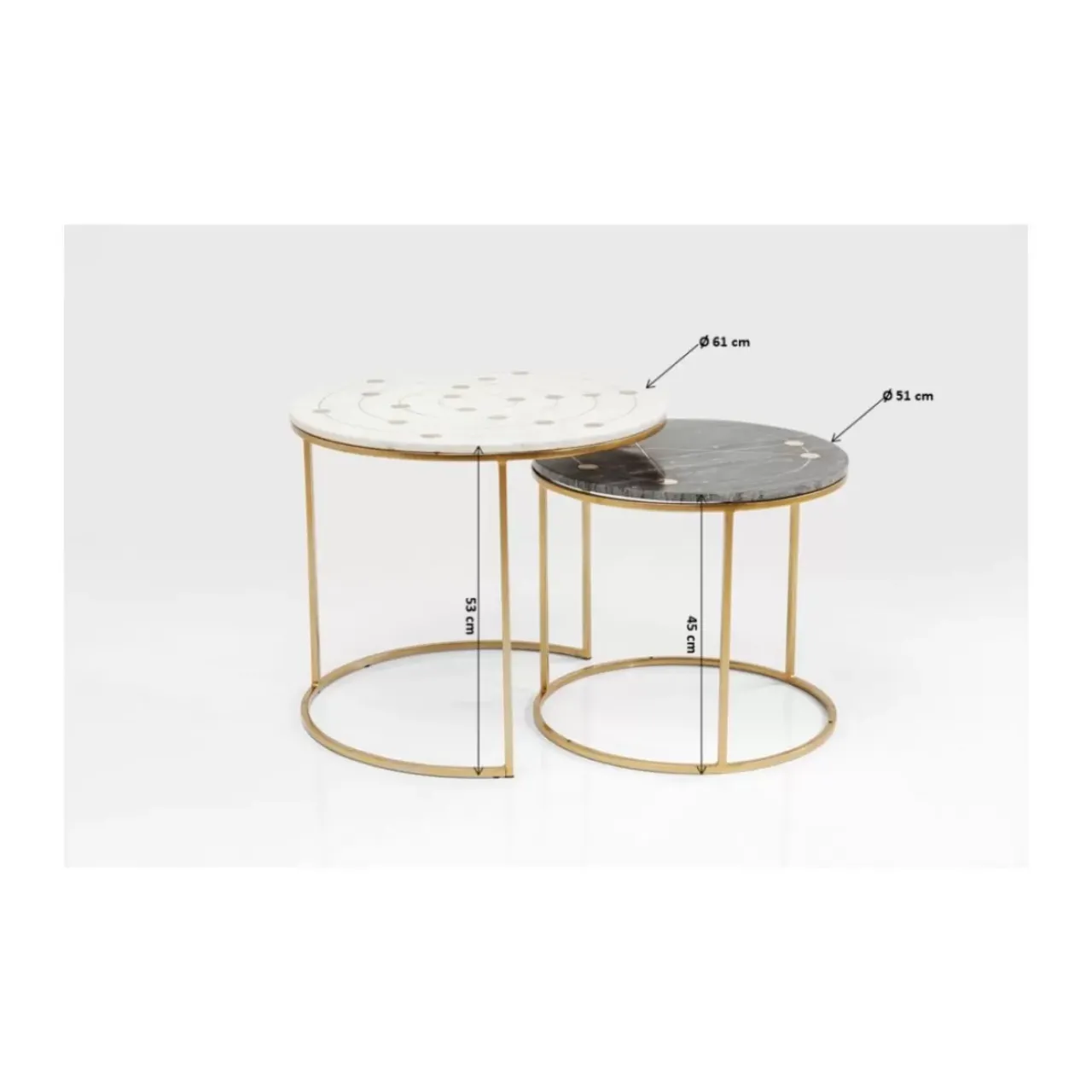 KARE Design Tische-Beistelltisch Mystic Round Klein (2/Set) O61Cm