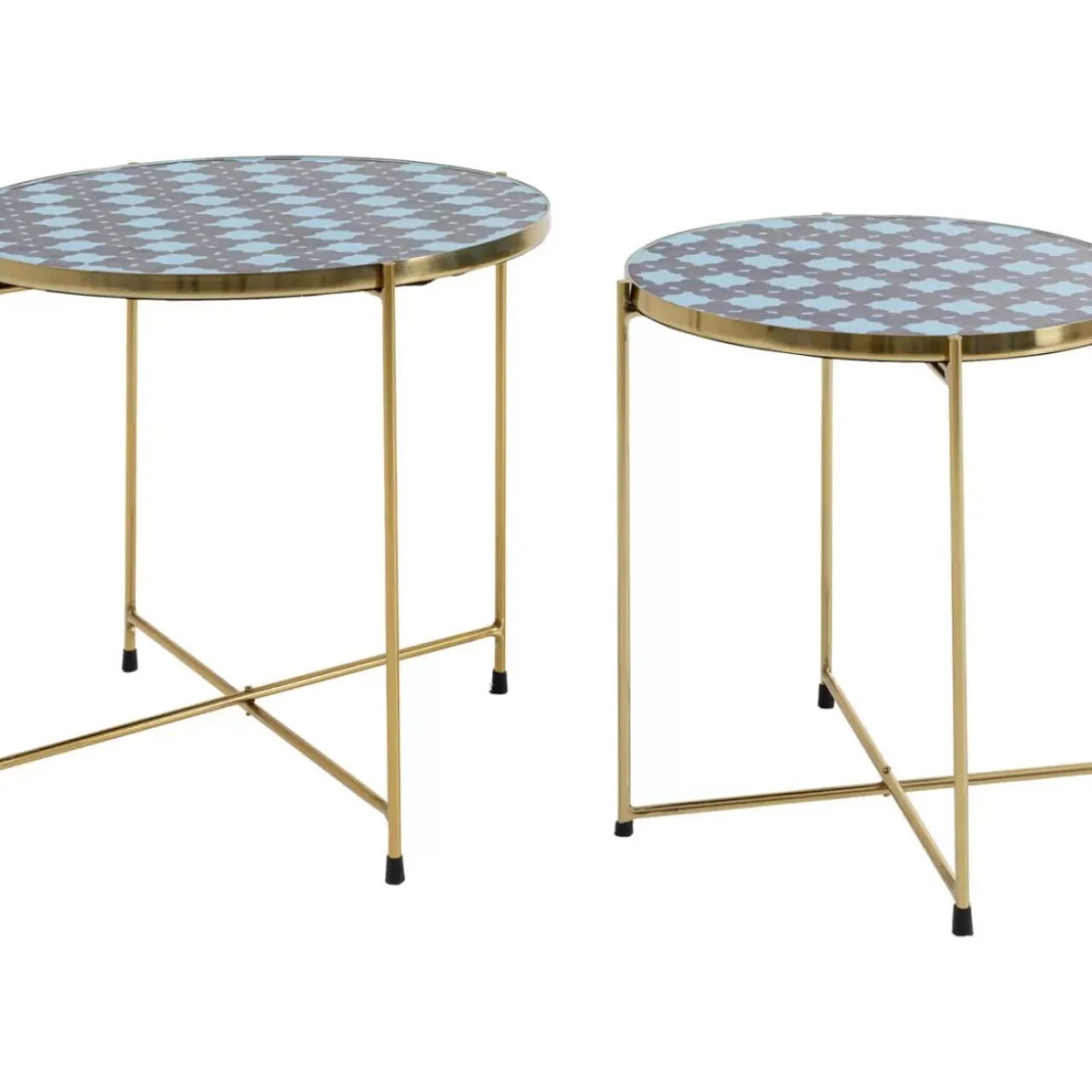 KARE Design Tische-Beistelltisch Priya Blau (2/Set)
