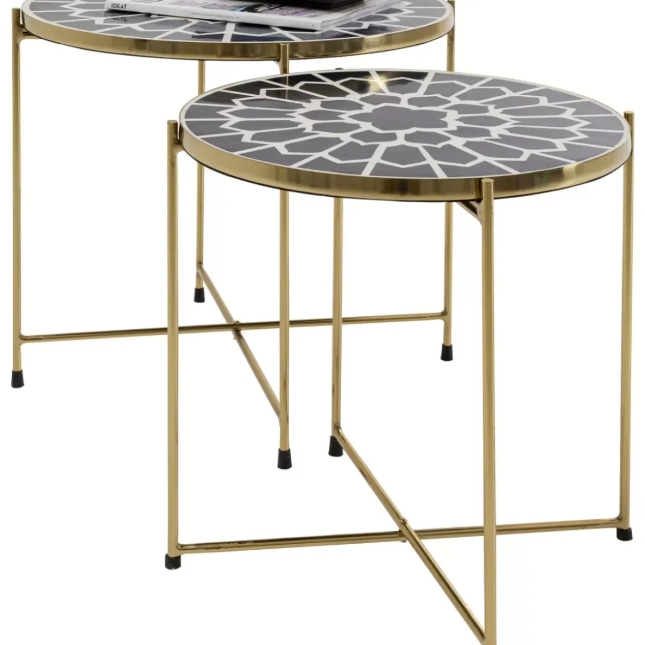 KARE Design Tische-Beistelltisch Priya Schwarz (2/Set)