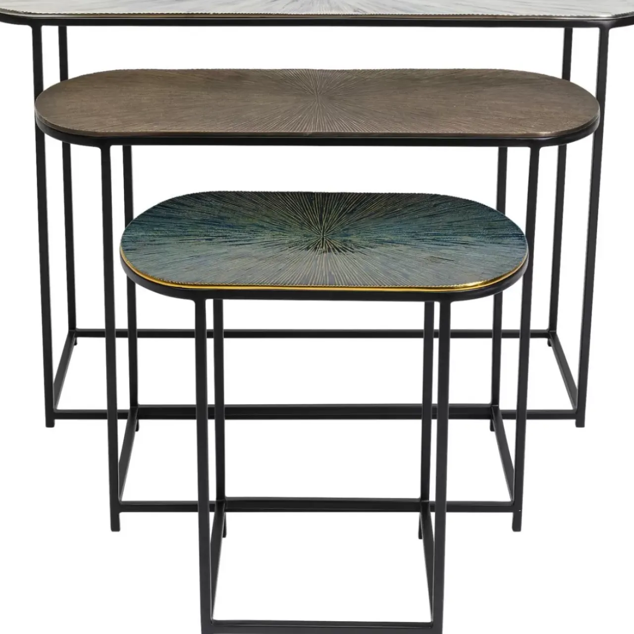 KARE Design Tische-Beistelltisch Ray Oval (3/Set)