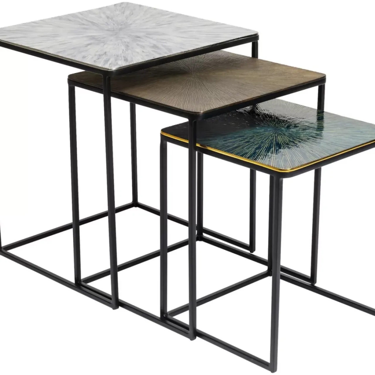 KARE Design Tische-Beistelltisch Ray Square (3/Set)