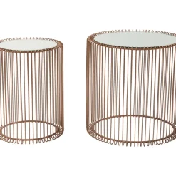 KARE Design Tische-Beistelltisch Wire Copper (2/Set) O44Cm