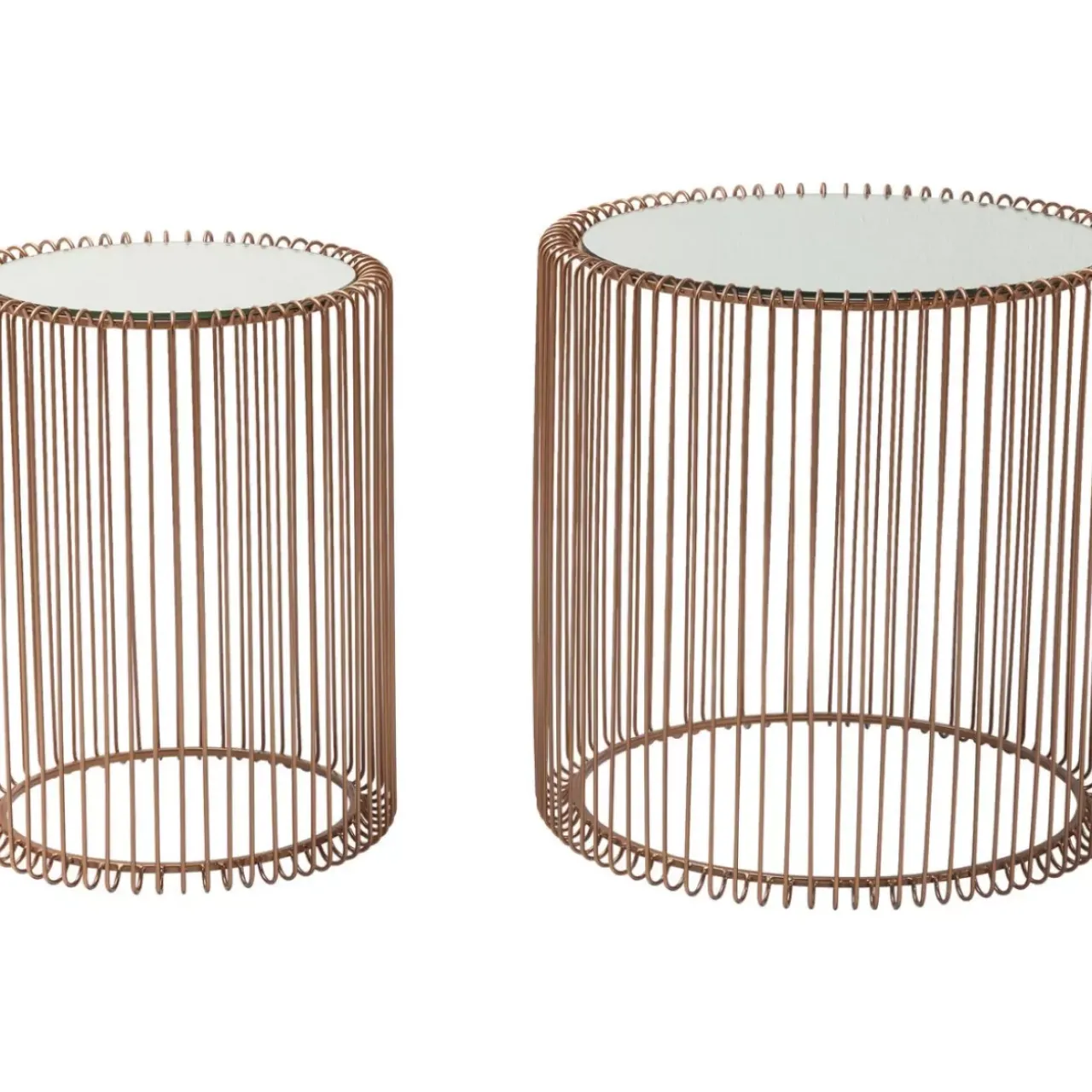 KARE Design Tische-Beistelltisch Wire Copper (2/Set) O44Cm