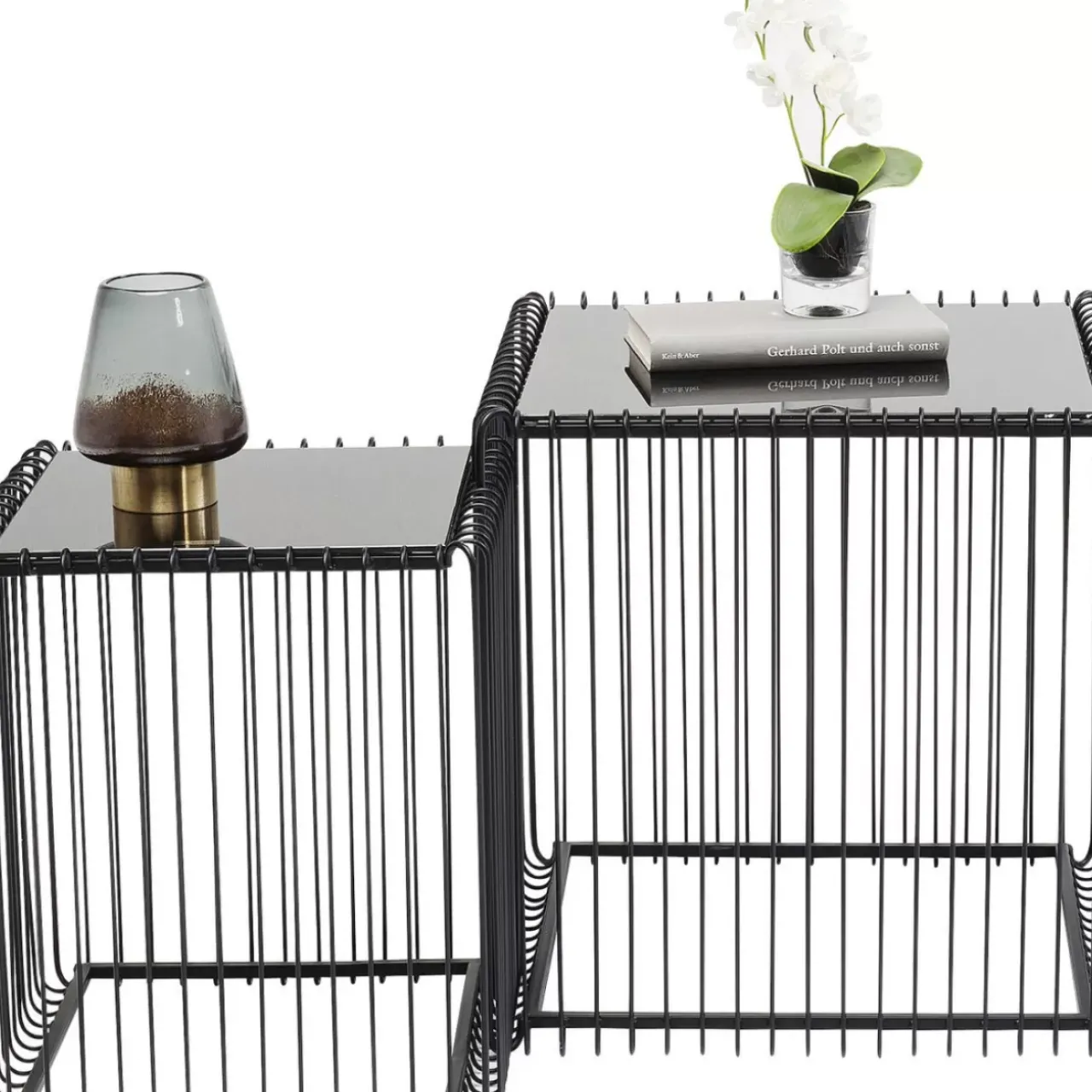 KARE Design Tische-Beistelltisch Wire Square Schwarz (2/Set) 45X45Cm