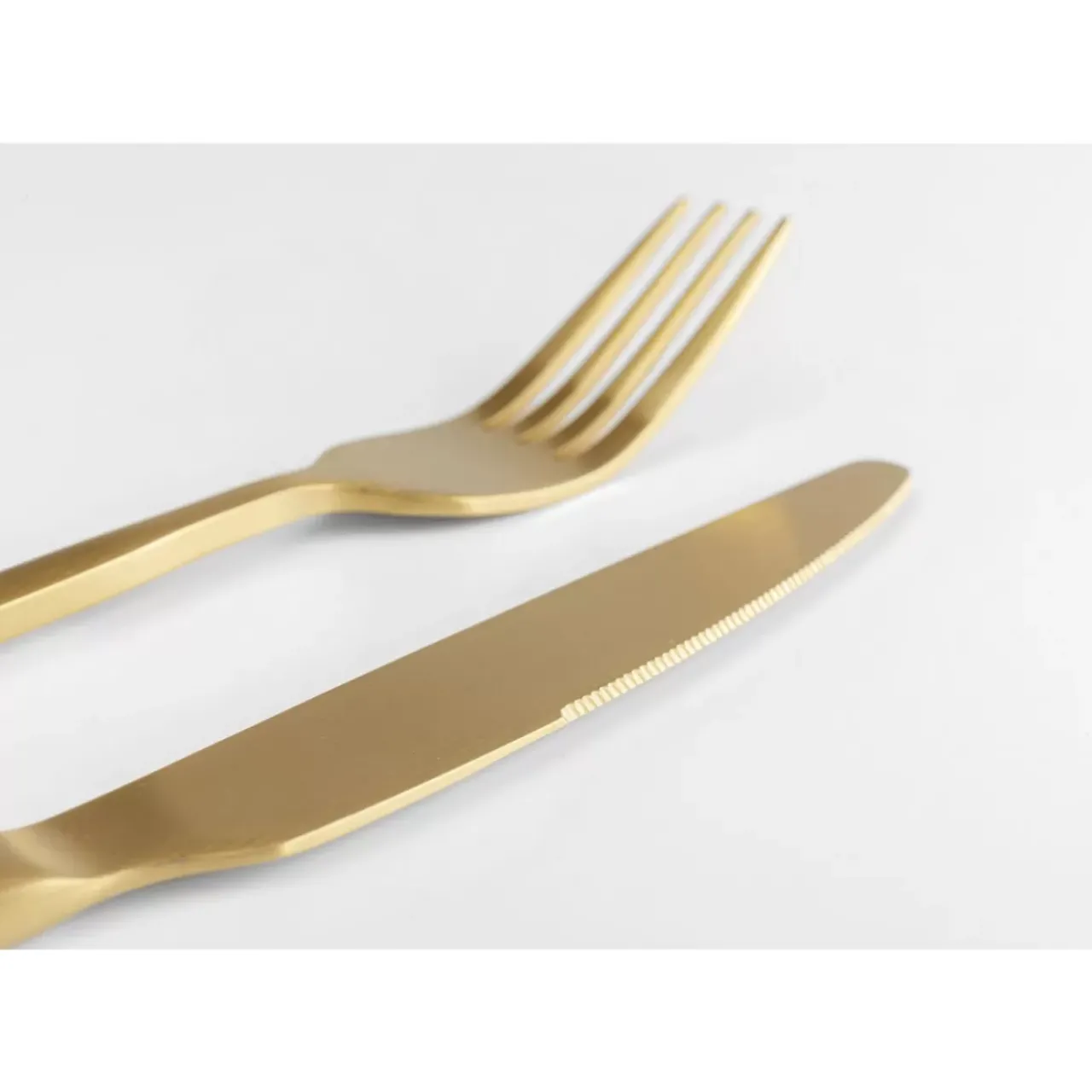 KARE Design Geschirr & Tischaccessoires-Besteck Gloria Matt Gold (16-Tlg.)