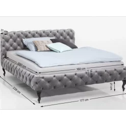 KARE Design Betten-Bett Desire Velvet Ecru 160X200Cm