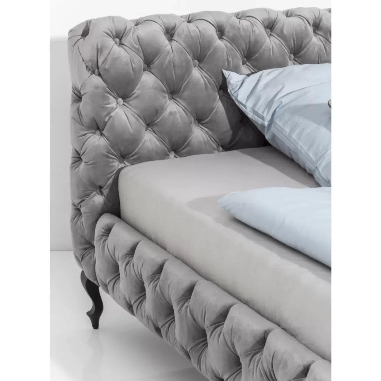 KARE Design Betten-Bett Desire Velvet Silbergrau 200X200Cm