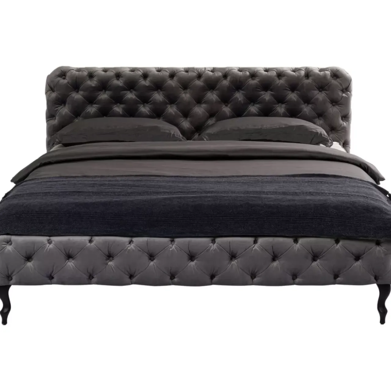 KARE Design Betten-Bett Desire Velvet Silbergrau 200X200Cm