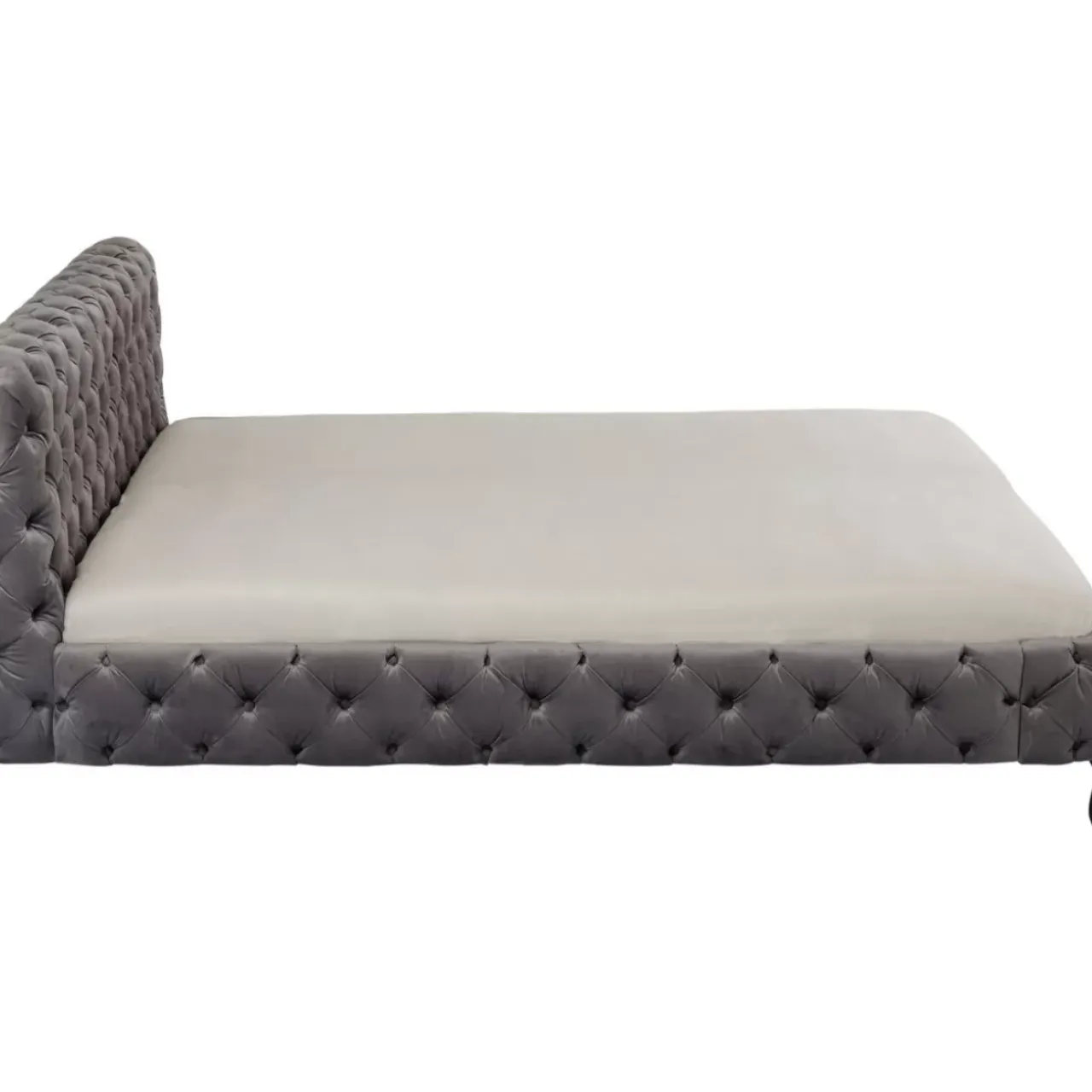 KARE Design Betten-Bett Desire Velvet Silbergrau 200X200Cm