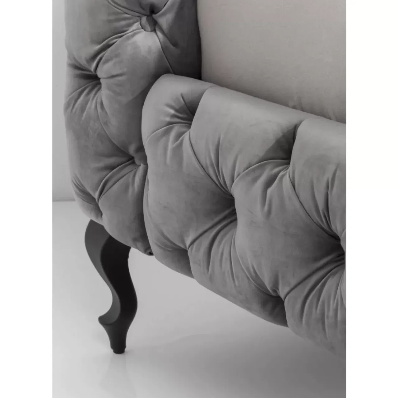 KARE Design Betten-Bett Desire Velvet Silbergrau 180X200 Cm