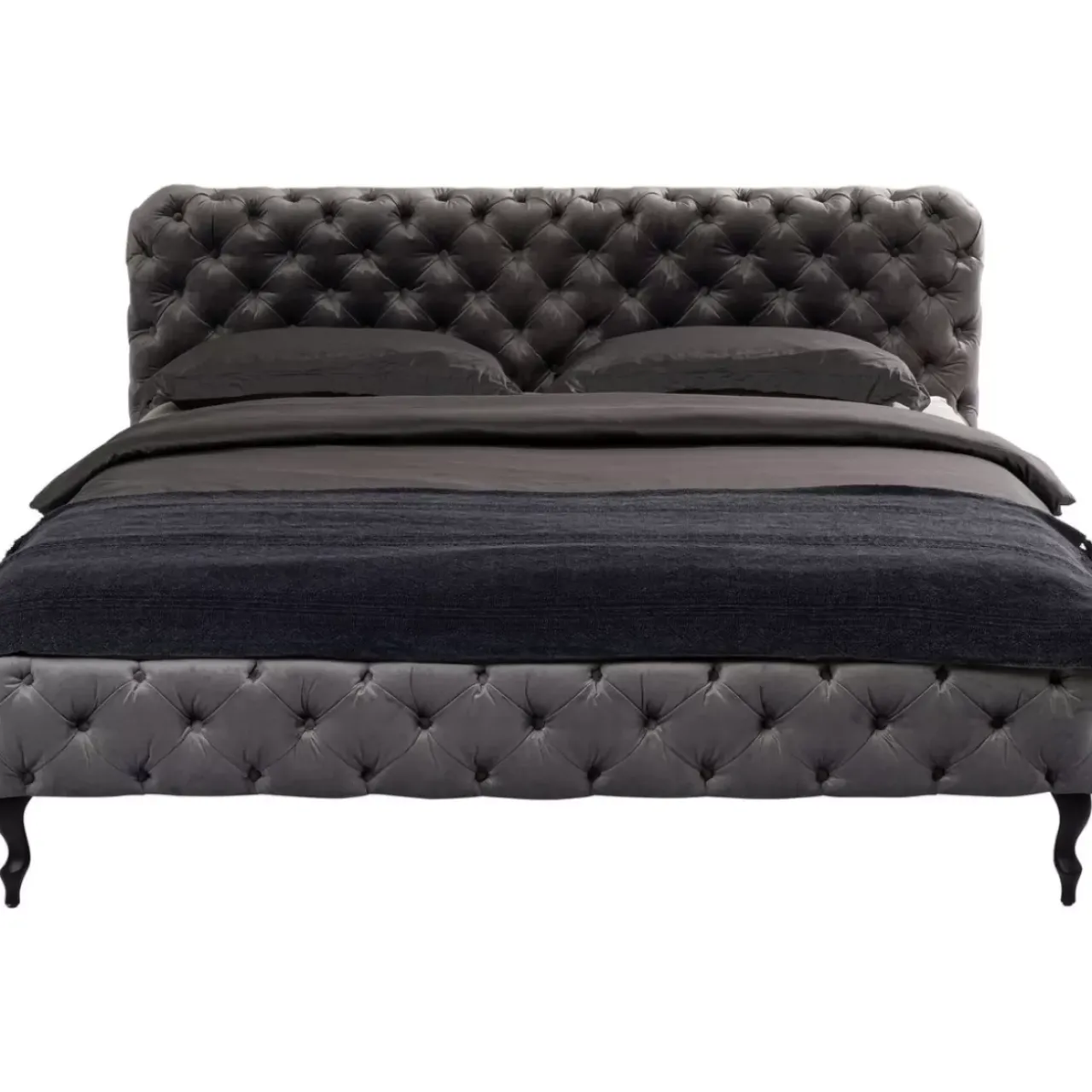 KARE Design Betten-Bett Desire Velvet Silbergrau 180X200 Cm