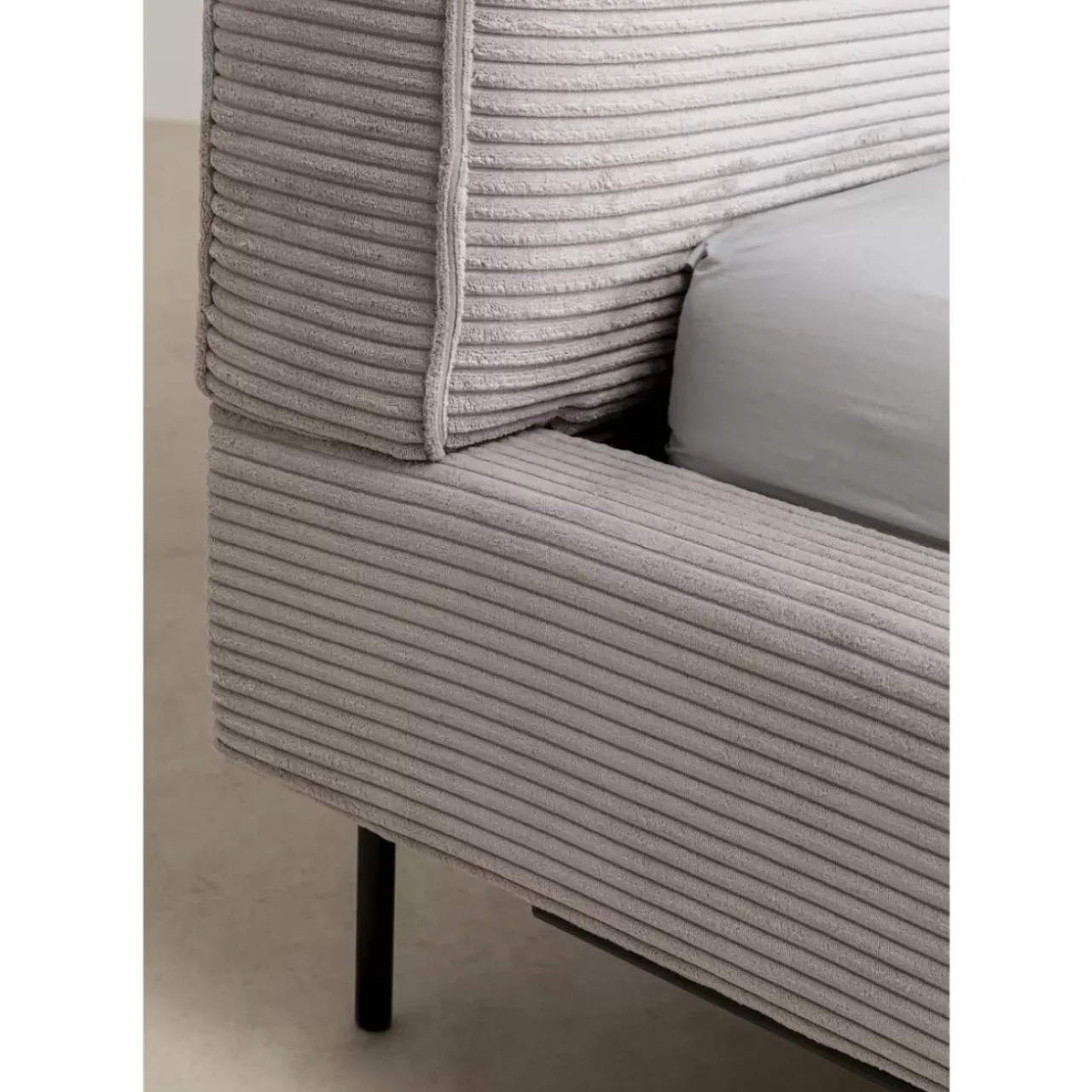 KARE Design Betten-Bett East Side Cord Grau 160X200Cm