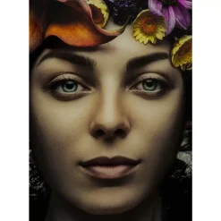 KARE Design Bilder-Bild Glas Flower Art Lady 120X120Cm