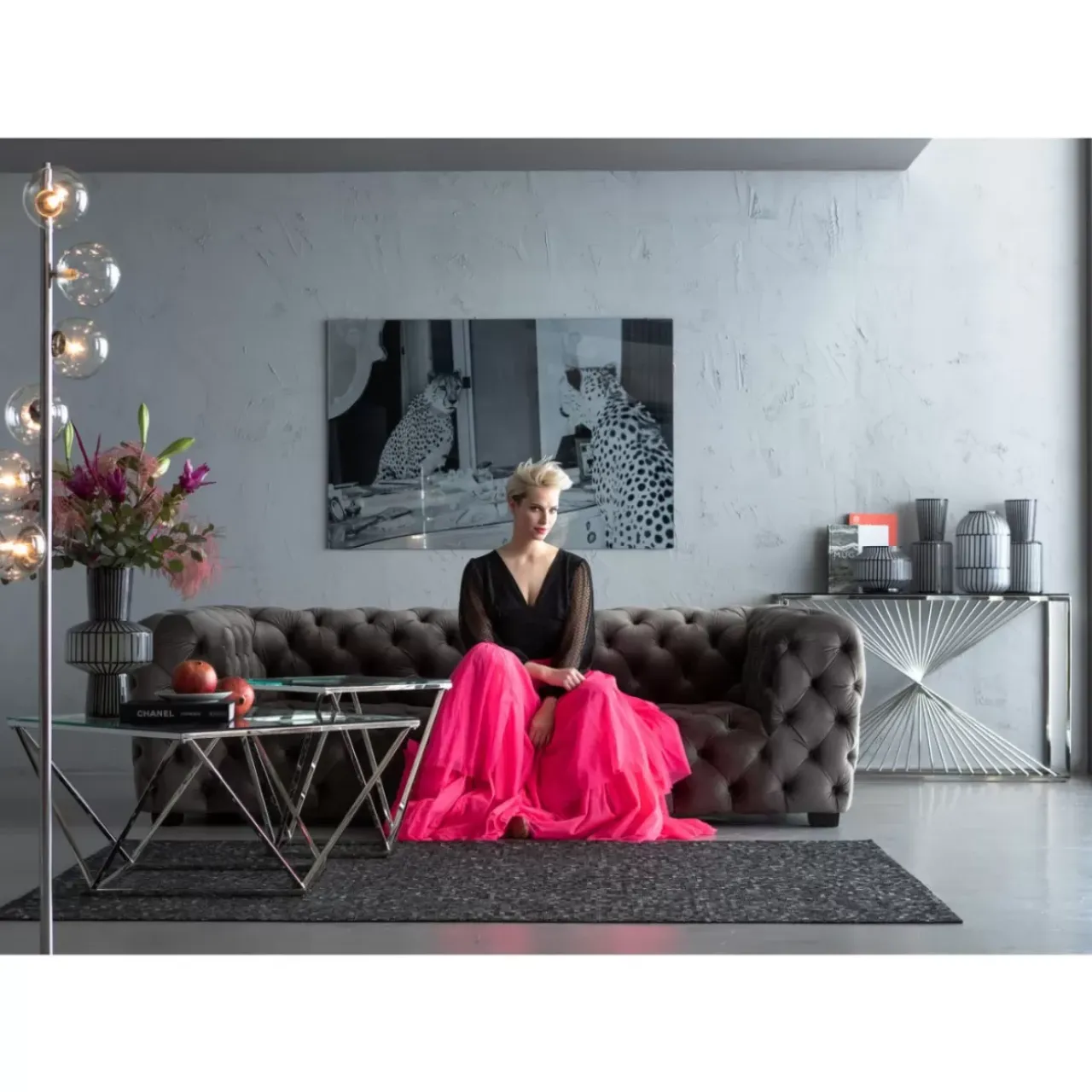 KARE Design Bilder-Bild Glas Metallic Gepard 100X150