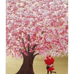 KARE Design Bilder-Bild Touched Flower Couple Gold Pink 160X120Cm