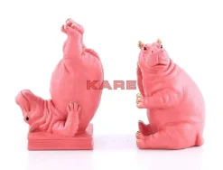 KARE Design Deko & Geschenkartikel-Buchstutze Hippo Pink (2/Set)
