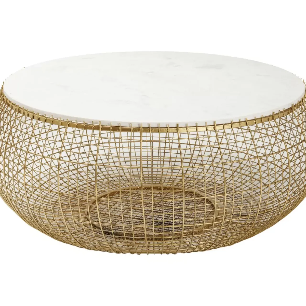 KARE Design Tische-Couchtisch Cesta Marmor Gold O100Cm