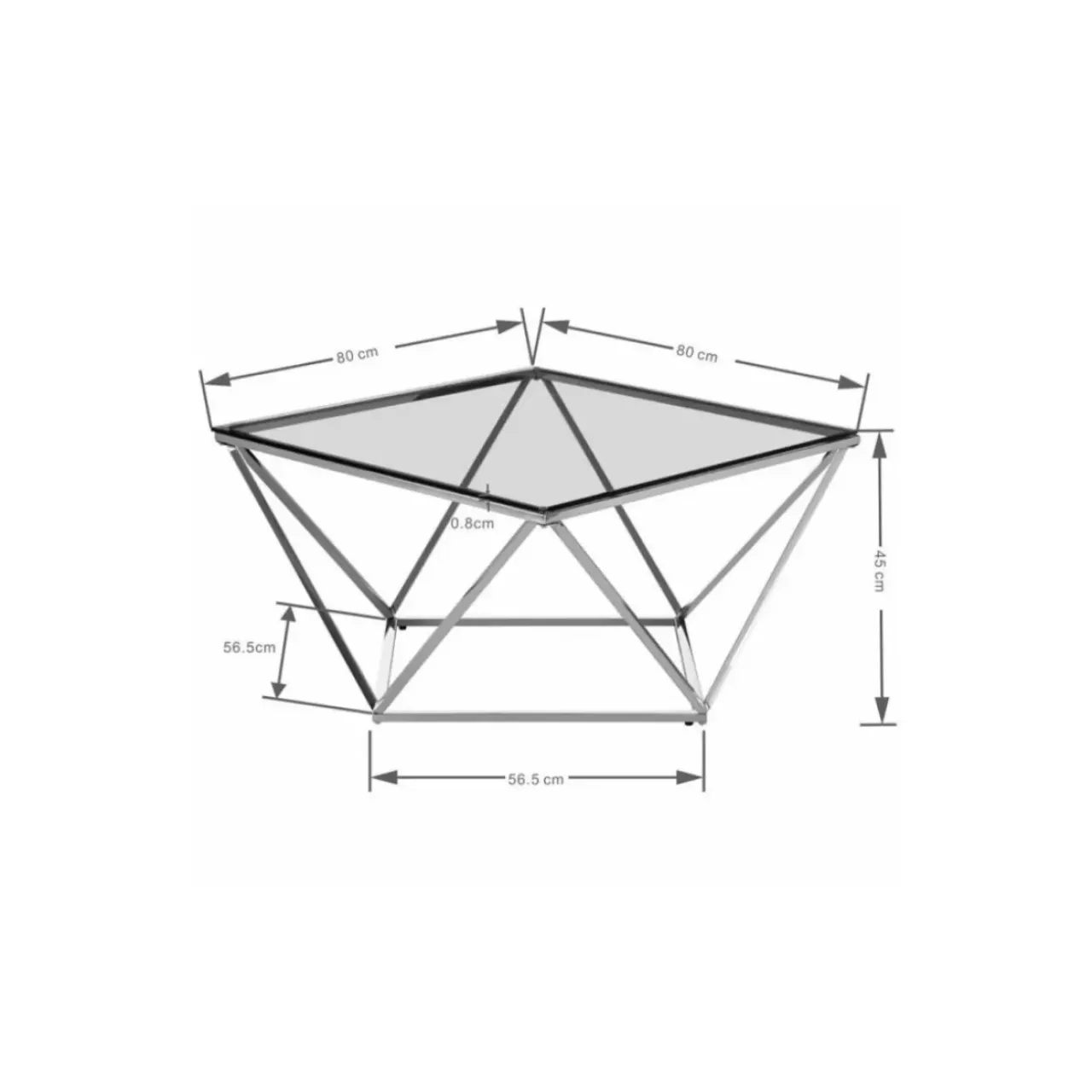 KARE Design Tische-Couchtisch Cristallo Schwarz 80X80Cm
