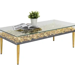 KARE Design Tische-Couchtisch Gold Flowers 120X60