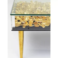 KARE Design Tische-Couchtisch Gold Flowers 120X60
