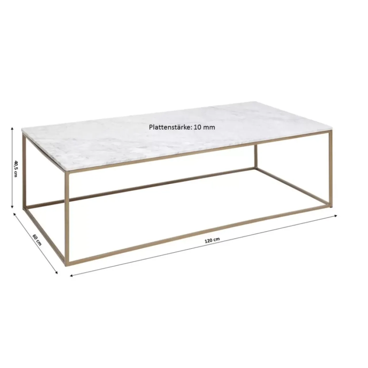 KARE Design Tische-Couchtisch Key West Gold 120X60