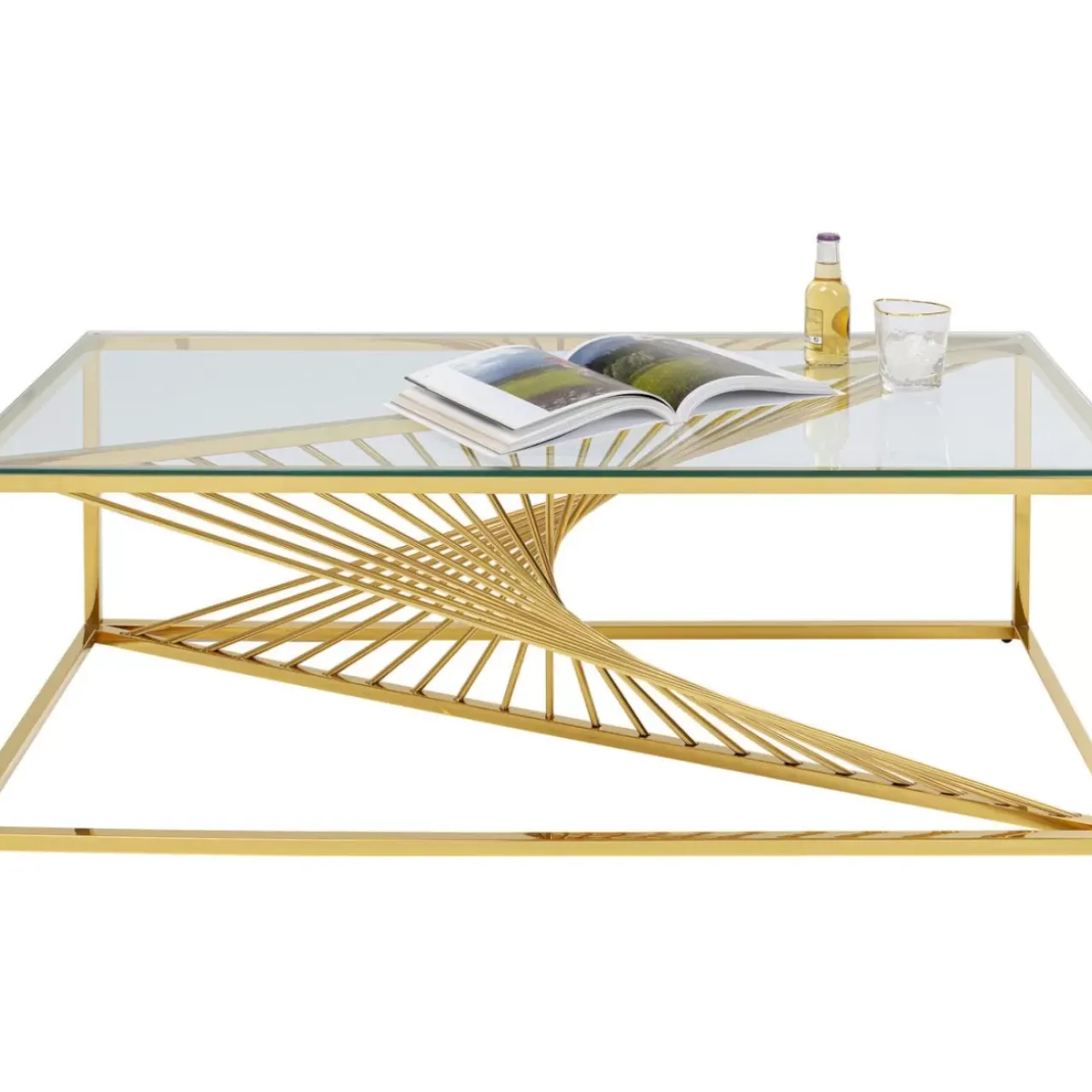 KARE Design Tische-Couchtisch Laser Gold 120X60