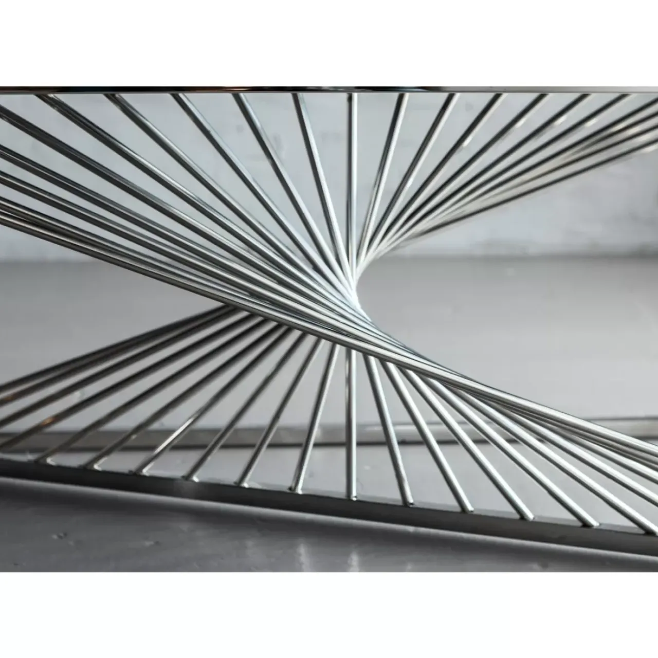 KARE Design Tische-Couchtisch Laser Silber Klarglas 120X60