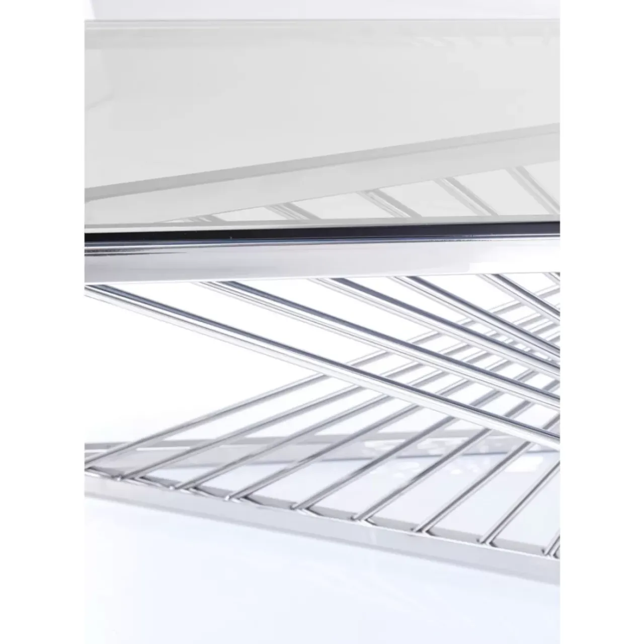 KARE Design Tische-Couchtisch Laser Silber Klarglas 120X60