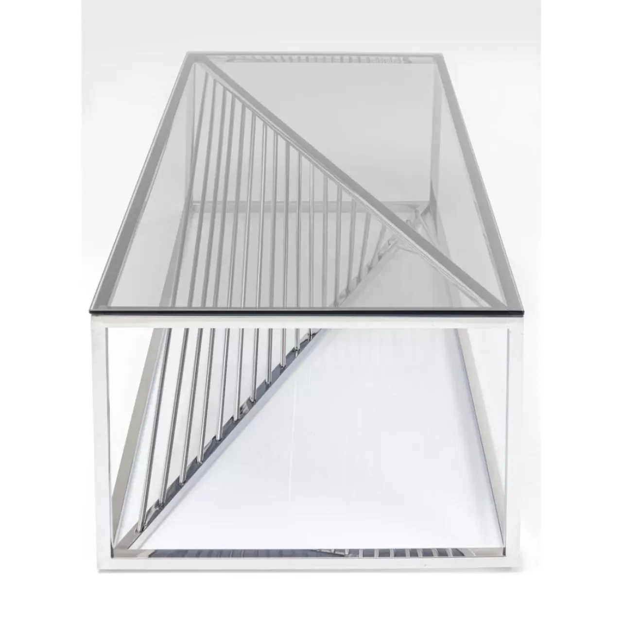 KARE Design Tische-Couchtisch Laser Silber Klarglas 120X60