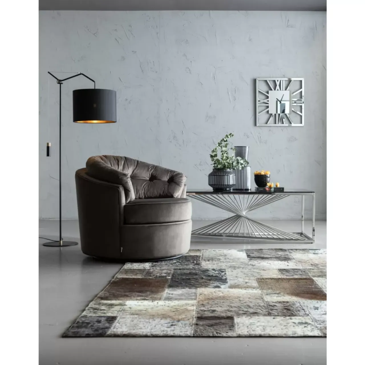 KARE Design Tische-Couchtisch Laser Silber Klarglas 120X60