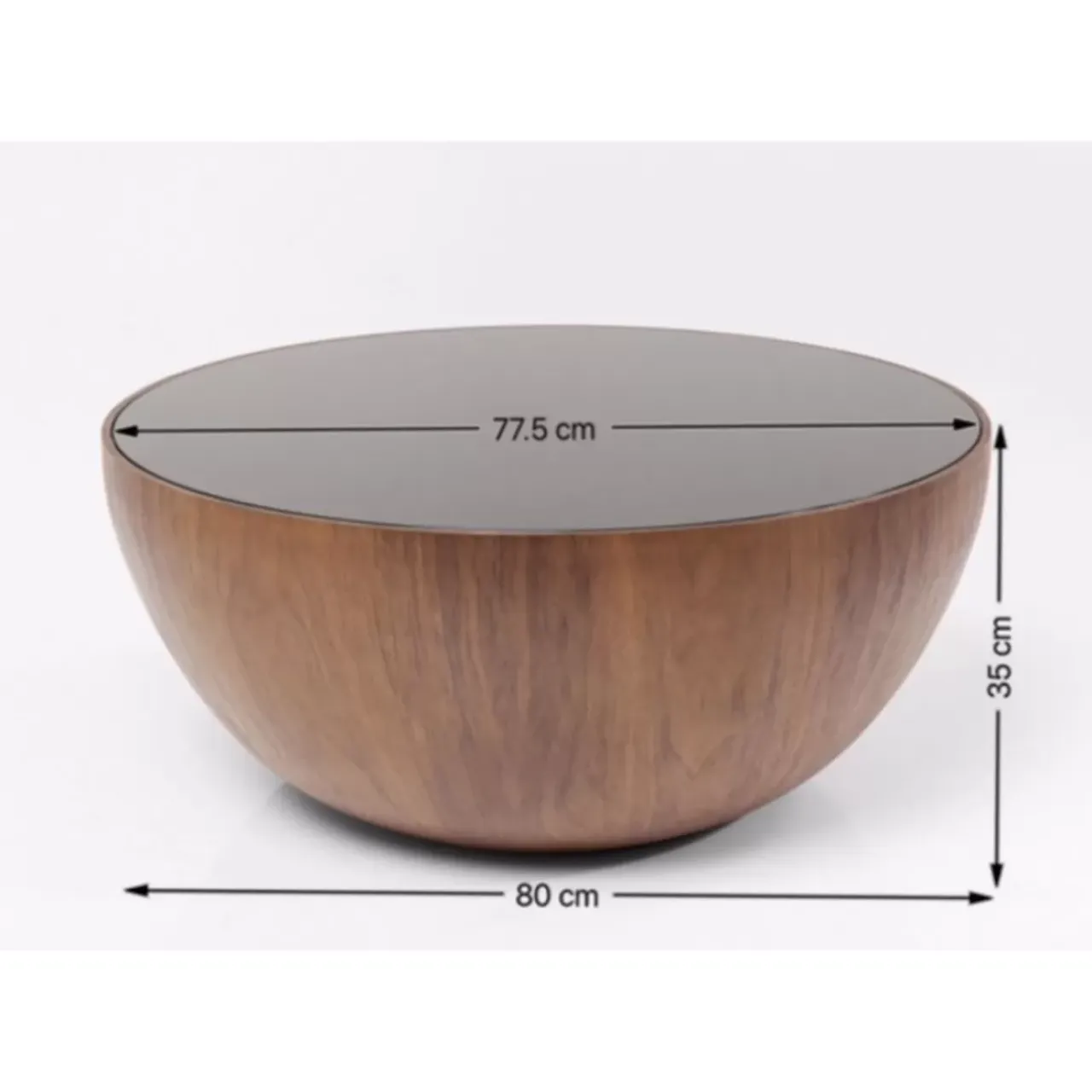 KARE Design Tische-Couchtisch Tear Drops Walnuss O80Cm