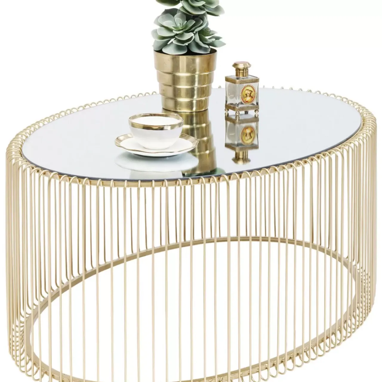 KARE Design Tische-Couchtisch Wire Uno Brass 60X90Cm
