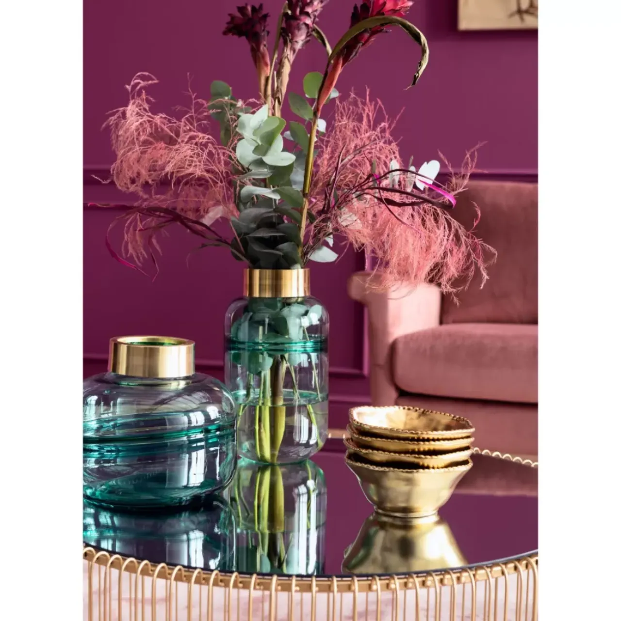 KARE Design Tische-Couchtisch Wire Uno Brass O80Cm