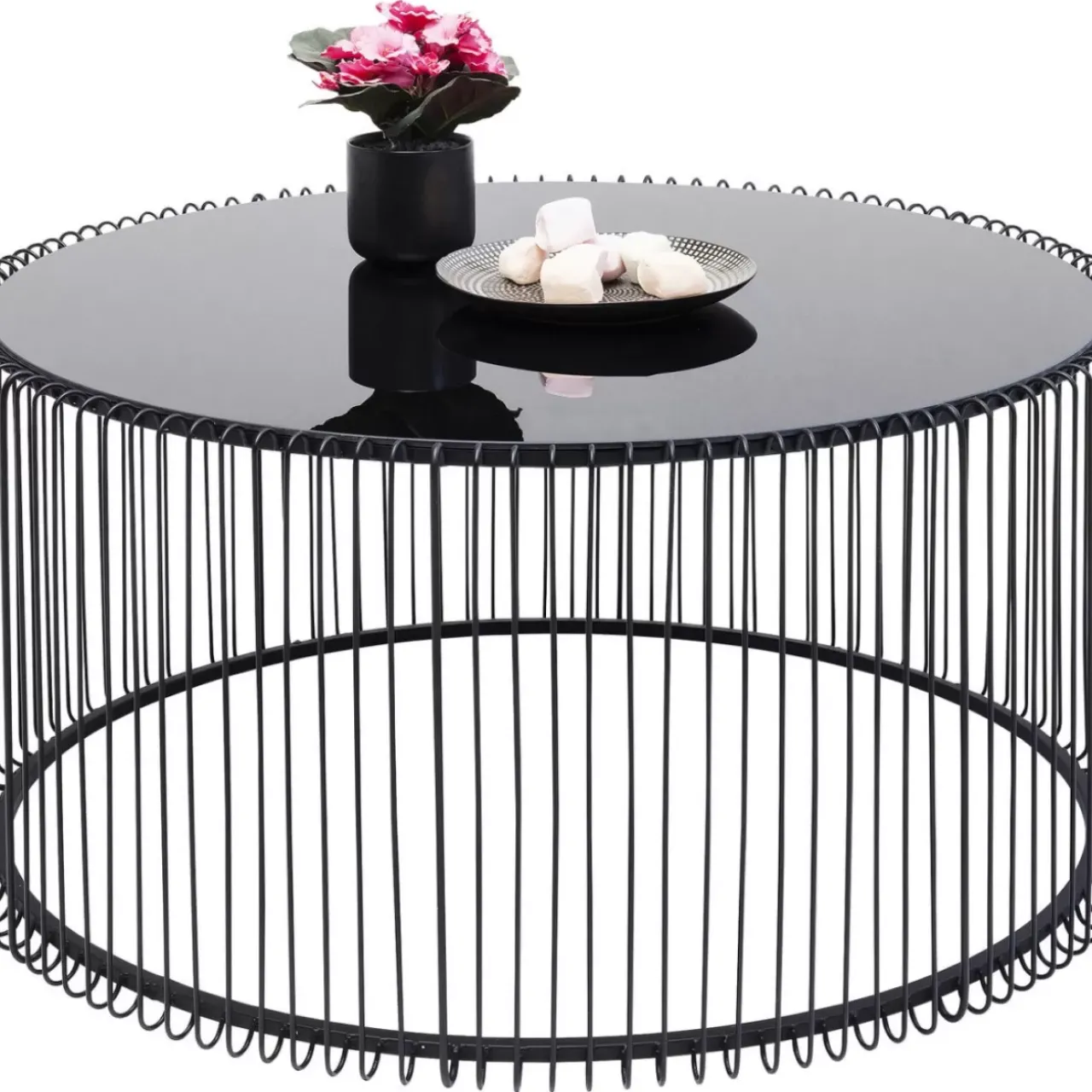 KARE Design Tische-Couchtisch Wire Uno Schwarz O80Cm