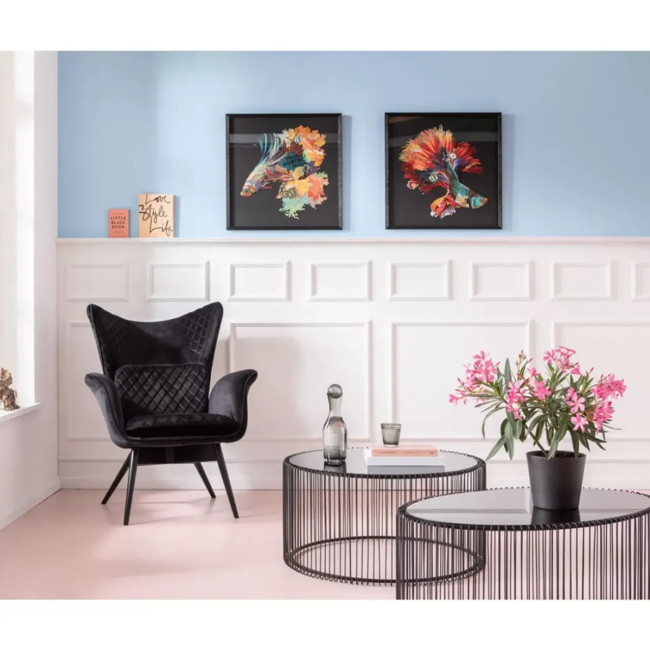 KARE Design Tische-Couchtisch Wire Uno Schwarz O80Cm