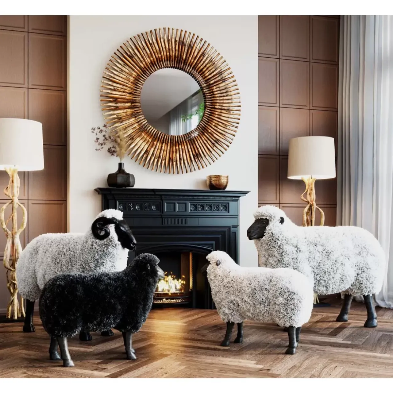 KARE Design Deko & Geschenkartikel-Deko Figur Bathilde Ram Weis 78Cm