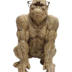 KARE Design Deko & Geschenkartikel-Deko Figur Gorilla Gold 46Cm