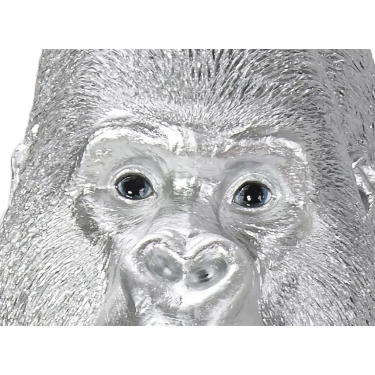 KARE Design Deko & Geschenkartikel-Deko Figur Monkey Gorilla Side Xl Silber Matt