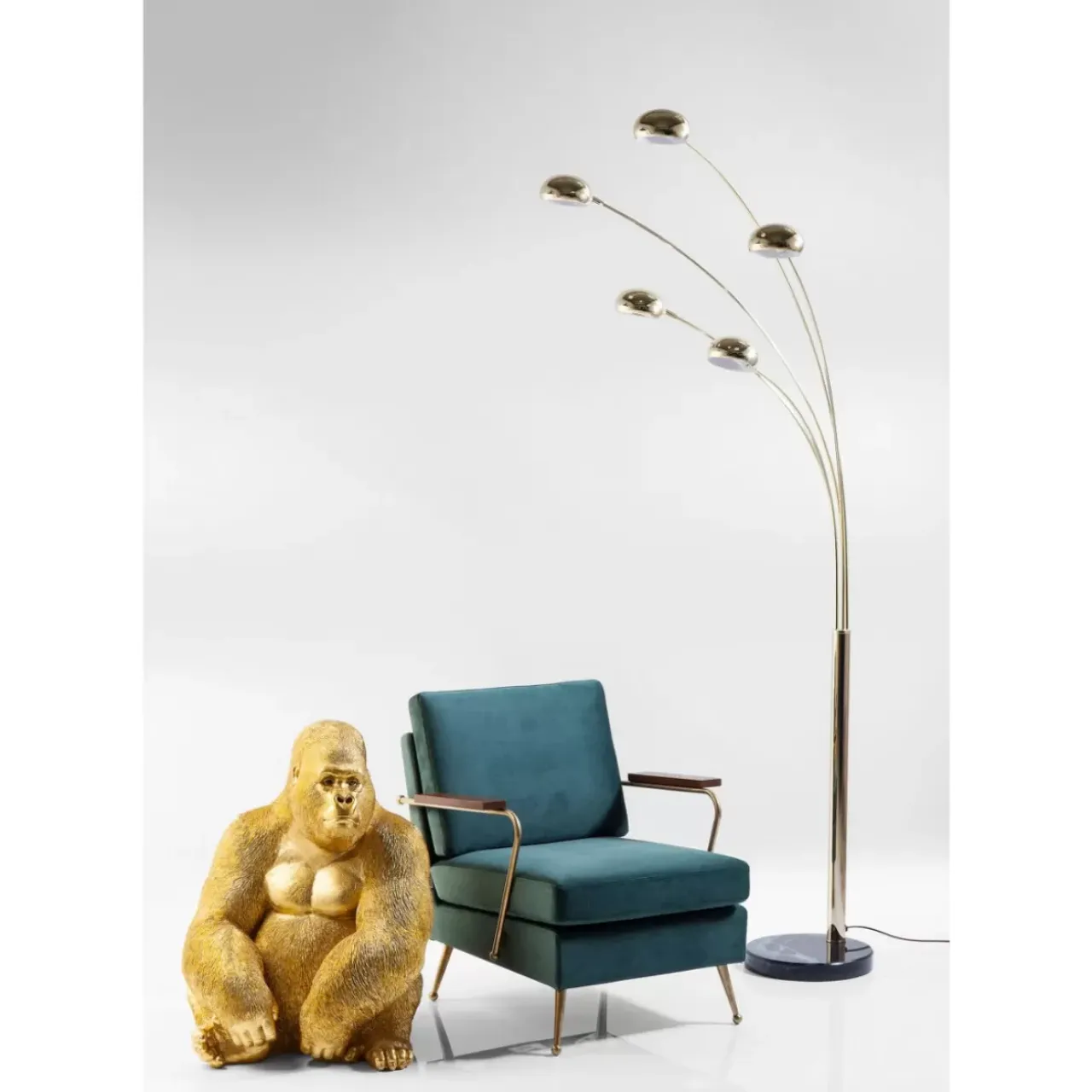 KARE Design Deko & Geschenkartikel-Deko Figur Monkey Gorilla Side Xl Gold