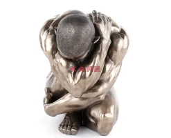 KARE Design Deko & Geschenkartikel-Deko Figur Nude Man Hug Bronze 54Cm