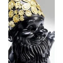 KARE Design Deko & Geschenkartikel-Deko Figur Zwerg Meditation Schwarz Gold 19